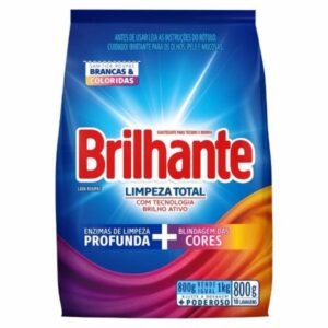 Lava Roupas em Pó Brilhante Sachê Limpeza Total 800g